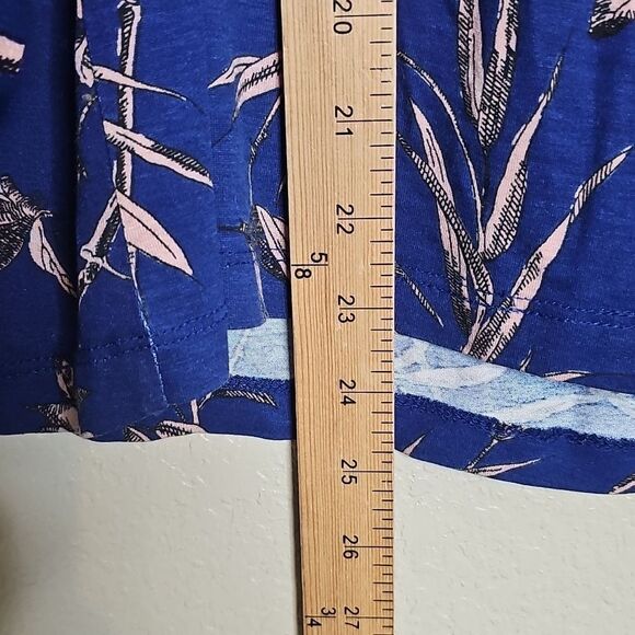 Anthropologie XS Blue Indigo Embroidered Floral Print Relaxed Blouse - Picture 6 of 7